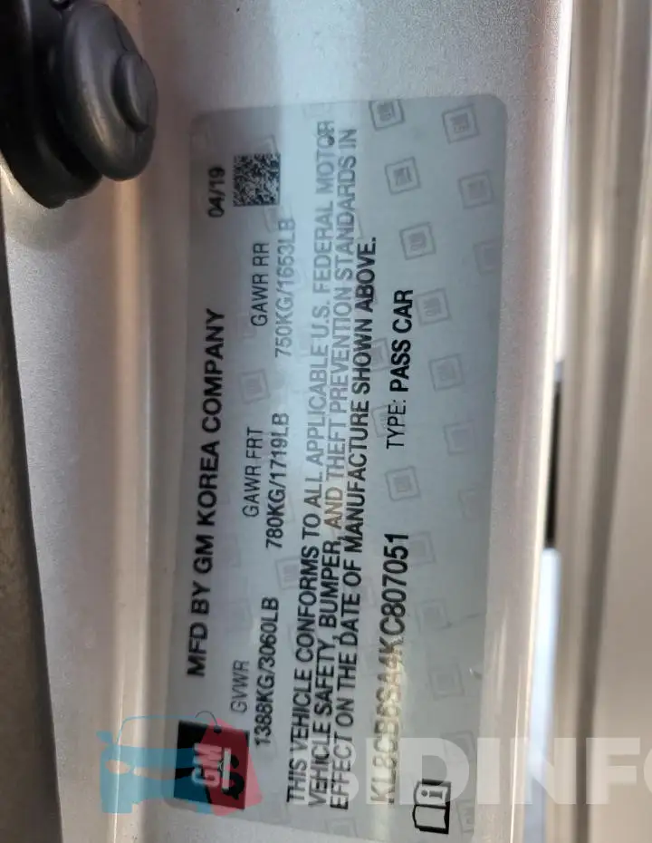 KL8CB6SA4KC807051 Photo# 12