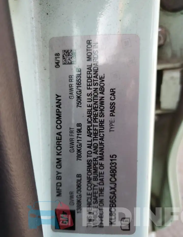 KL8CB6SAXJC480315 Photo# 14
