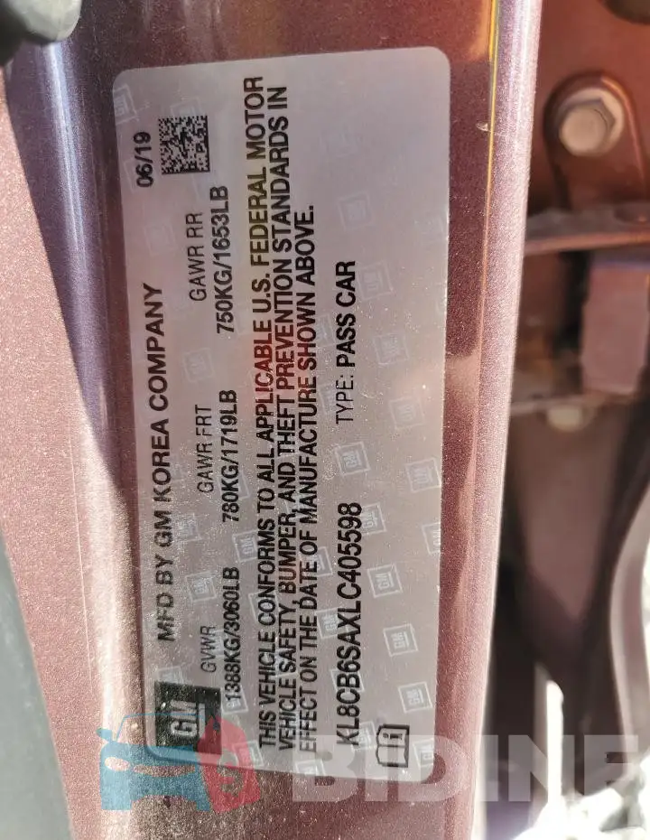 KL8CB6SAXLC405598 Photo# 12