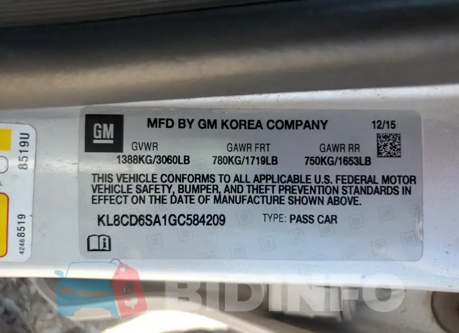 KL8CD6SA1GC584209 Photo# 12