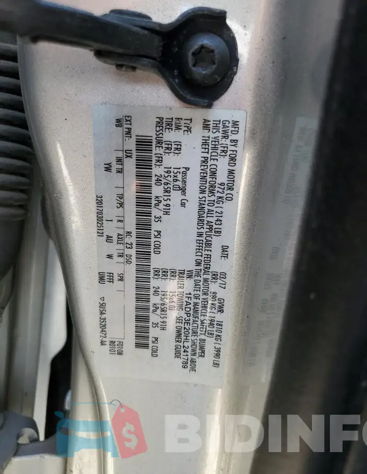 1FADP3E20HL241789 Photo# 12