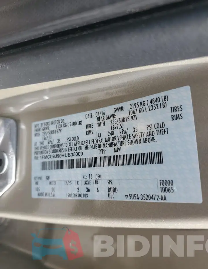 1FMCU9J90HUB35000 Photo# 14
