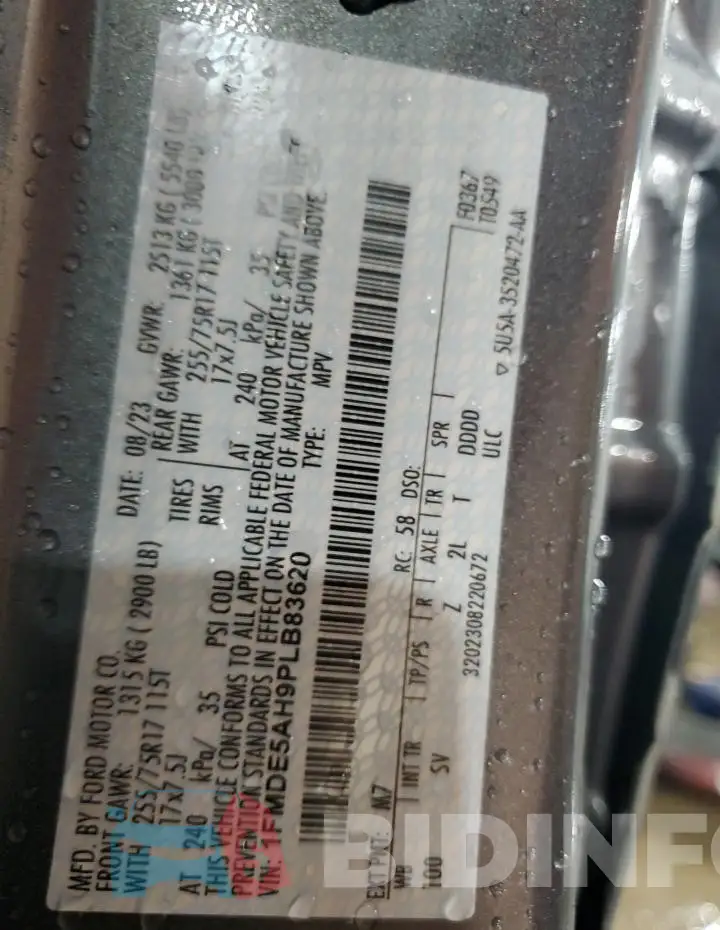 1FMDE5AH9PLB83620 Photo# 13