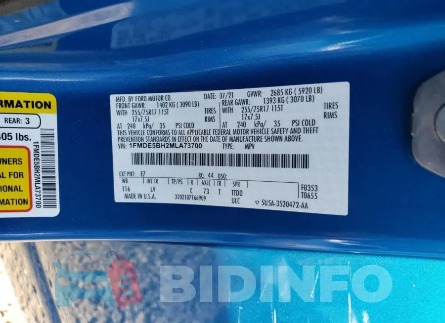 1FMDE5BH2MLA73700 Photo# 13
