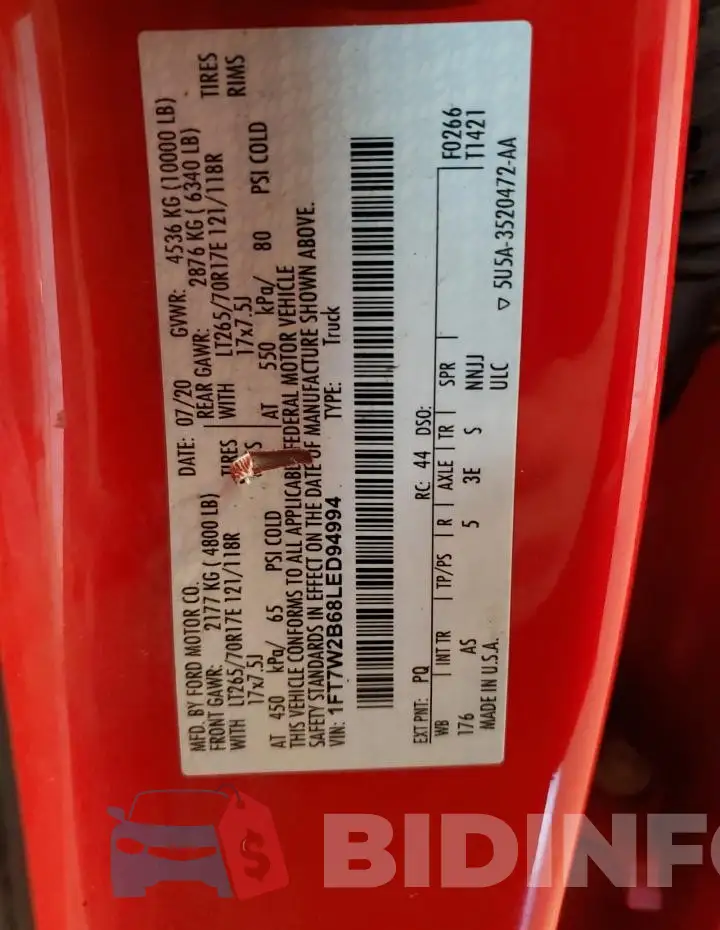 1FT7W2B68LED94994 Photo# 12