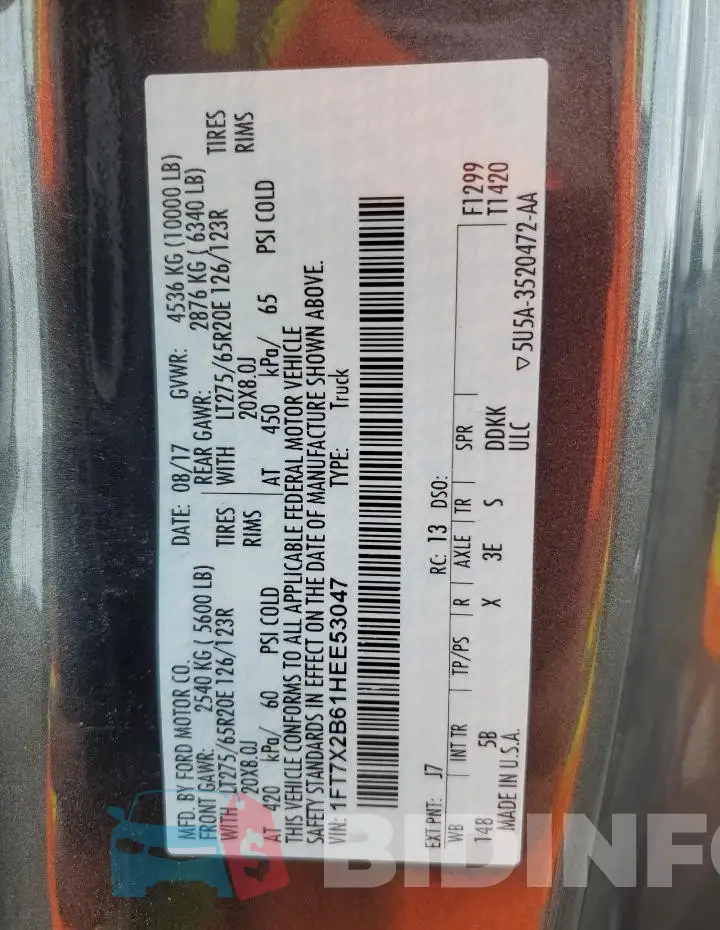 1FT7X2B61HEE53047 Photo# 12