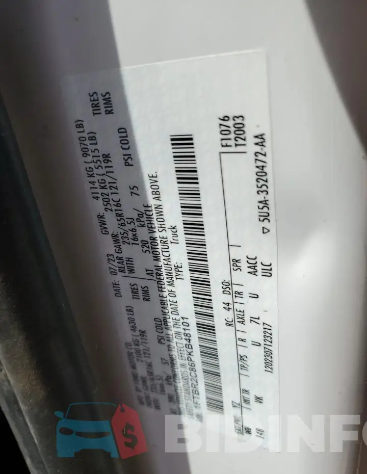 1FTBR2C86PKB48101 Photo# 13