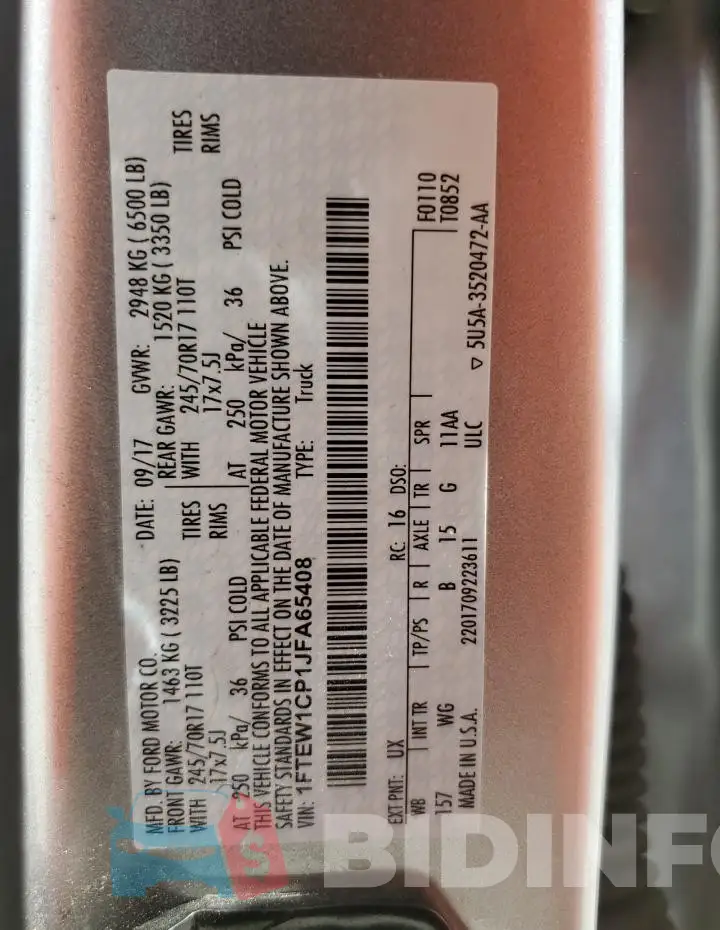 1FTEW1CP1JFA65408 Photo# 12