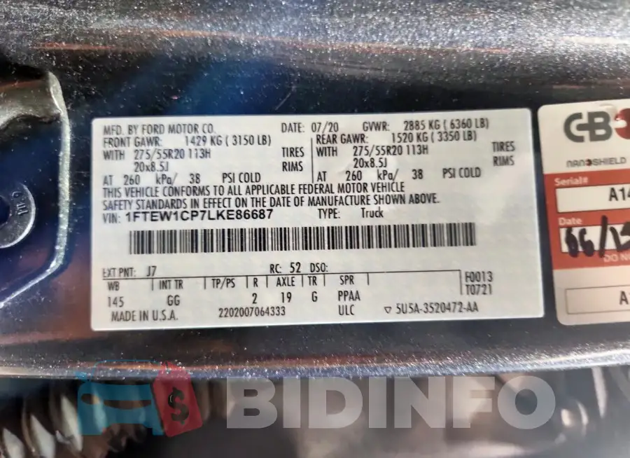 1FTEW1CP7LKE86687 Photo# 12