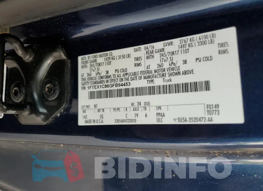 1FTEX1C86GFB94453 Photo# 12