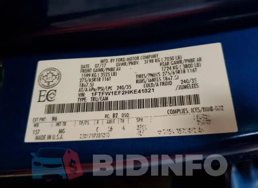 1FTFW1EF2HKE41821 Photo# 12
