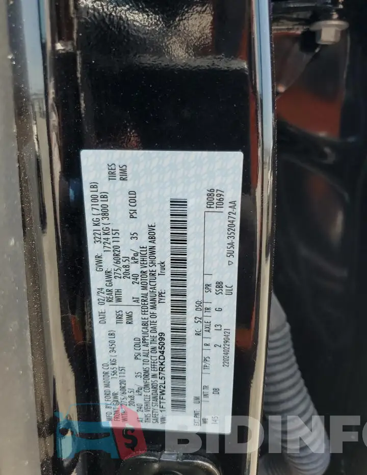 1FTFW2L57RKD45099 Photo# 12