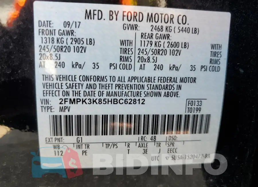 2FMPK3K85HBC62812 Photo# 14