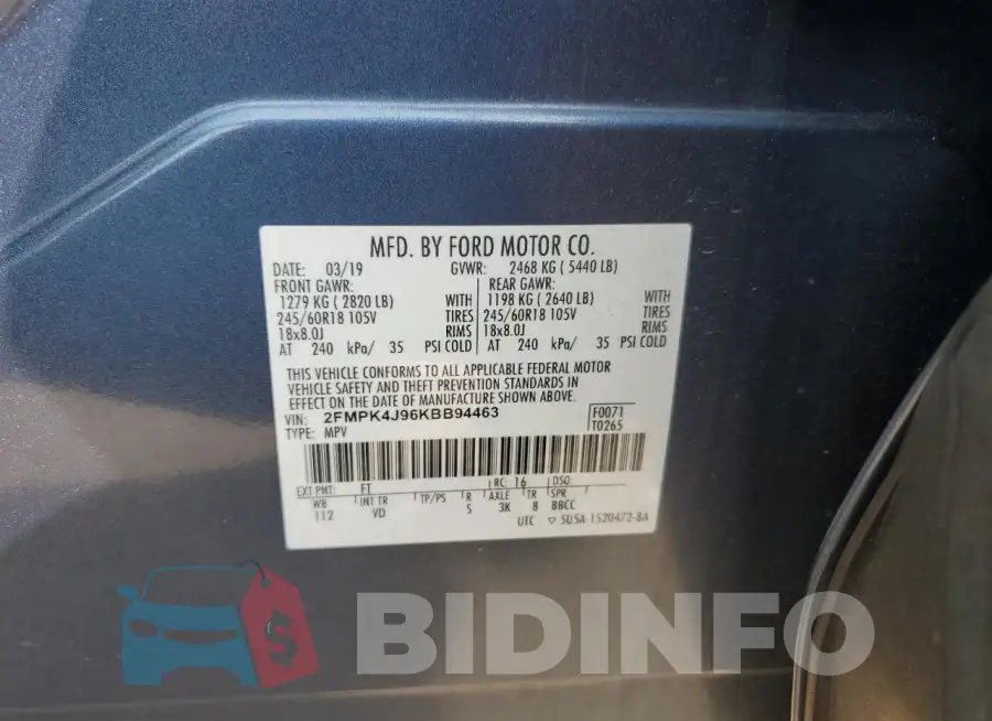 2FMPK4J96KBB94463 Photo# 13