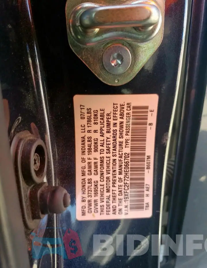 19XFC2F72HE066702 Photo# 12