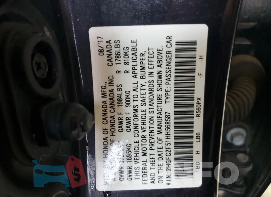 2HGFC2F51HH568587 Photo# 12