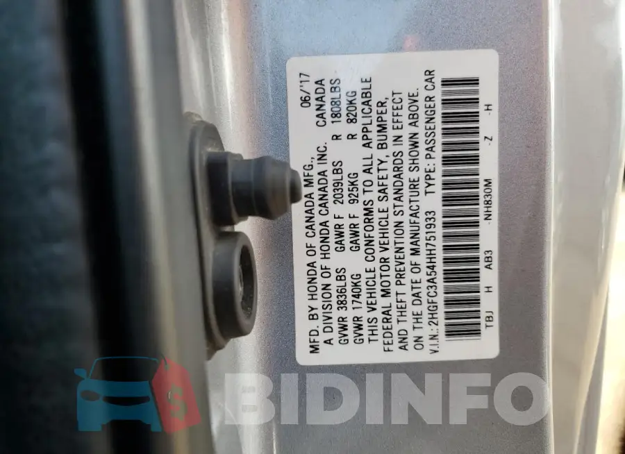 2HGFC3A54HH751933 Photo# 12