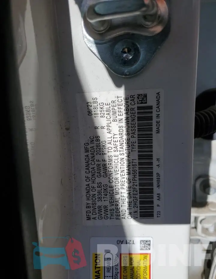 2HGFE2F21PH561671 Photo# 12