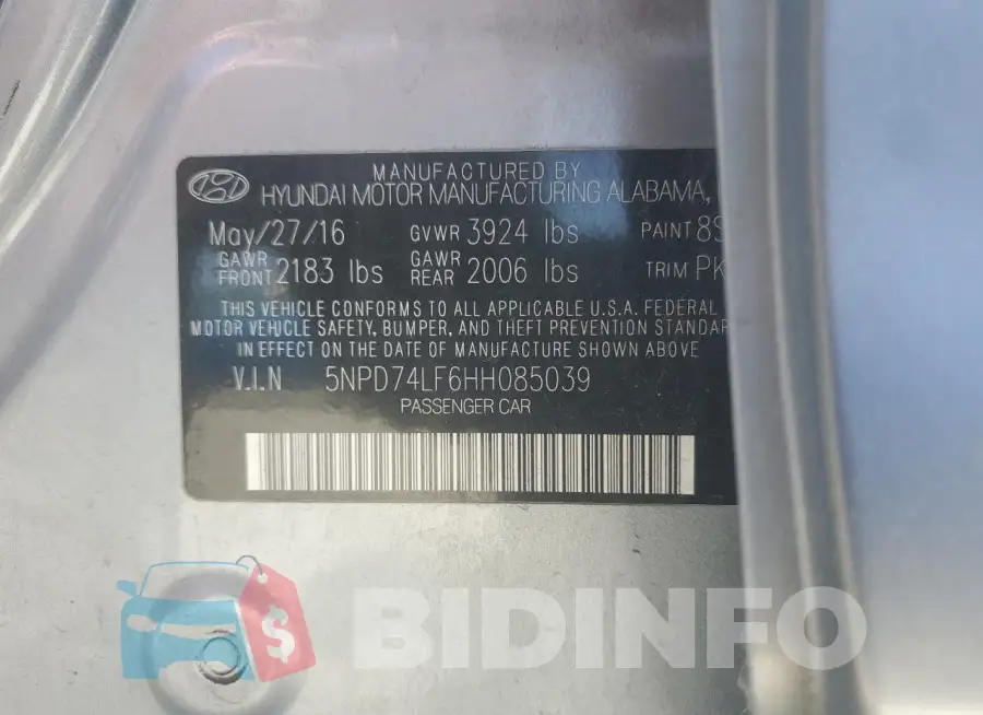 5NPD74LF6HH085039 Photo# 12