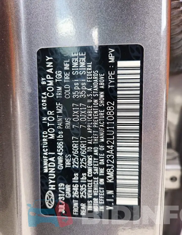 KM8J23A42LU110882 Photo# 13