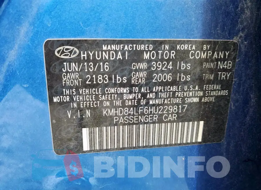 KMHD84LF6HU229817 Photo# 12