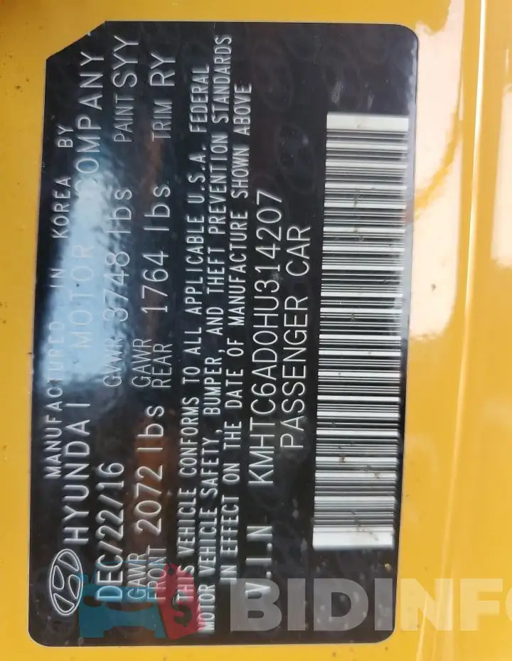 KMHTC6AD0HU314207 Photo# 12