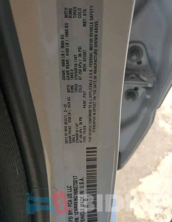 1C6RREBG1NN273017 Photo# 13