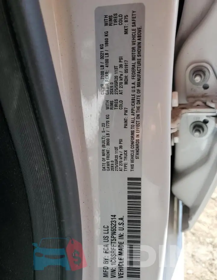 1C6SRFFT5PN652314 Photo# 12