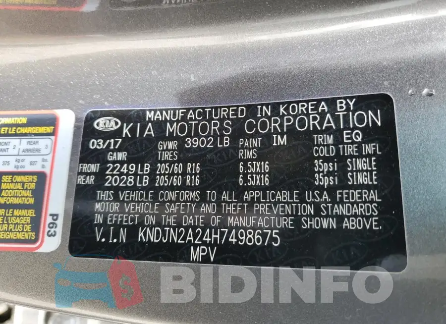 KNDJN2A24H7498675 Photo# 14