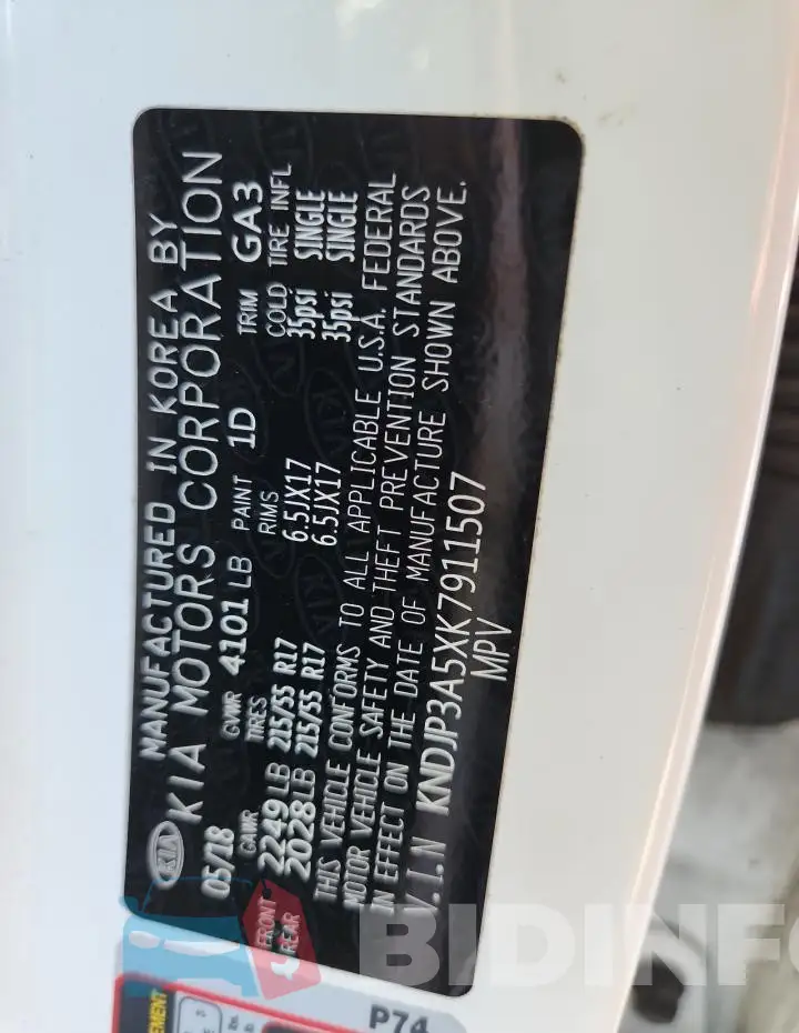 KNDJP3A5XK7911507 Photo# 14