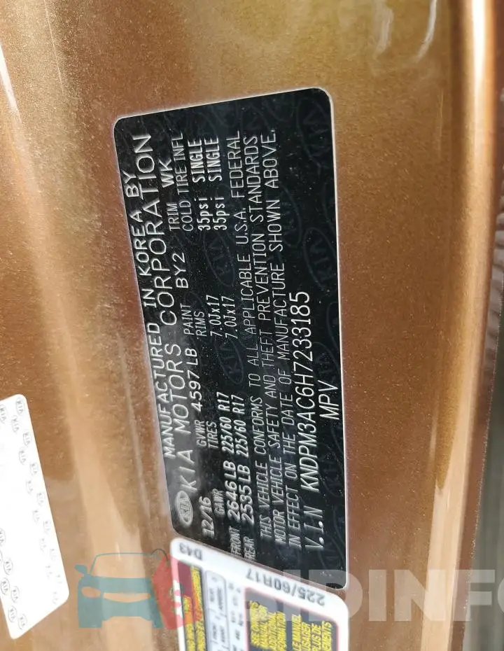 KNDPM3AC6H7233185 Photo# 12