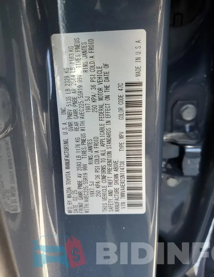 7MMVAAEW2SN114738 Photo# 13