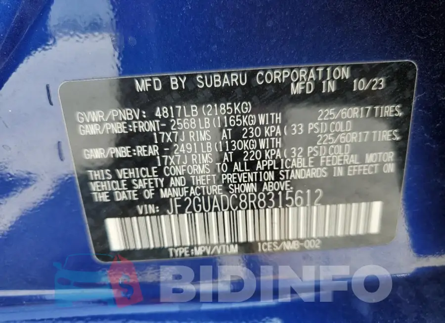 JF2GUADC8R8315612 Photo# 12