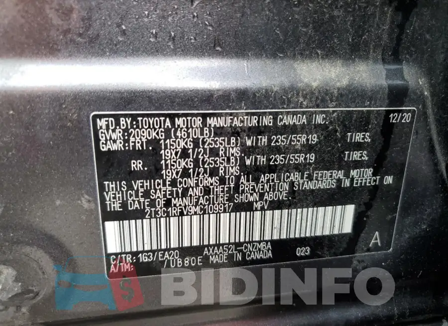 2T3C1RFV9MC109917 Photo# 14