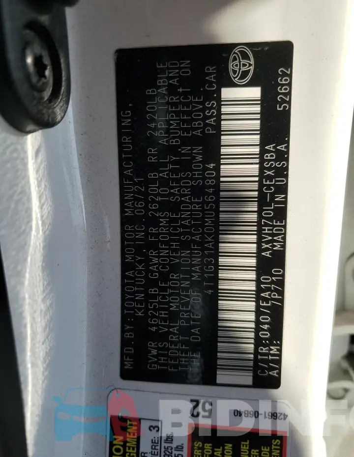 4T1G31AK0MU564804 Photo# 13
