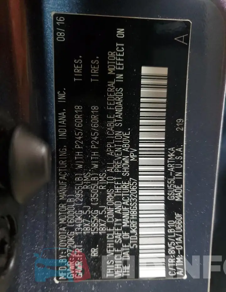 5TDJKRFH8GS320657 Photo# 14