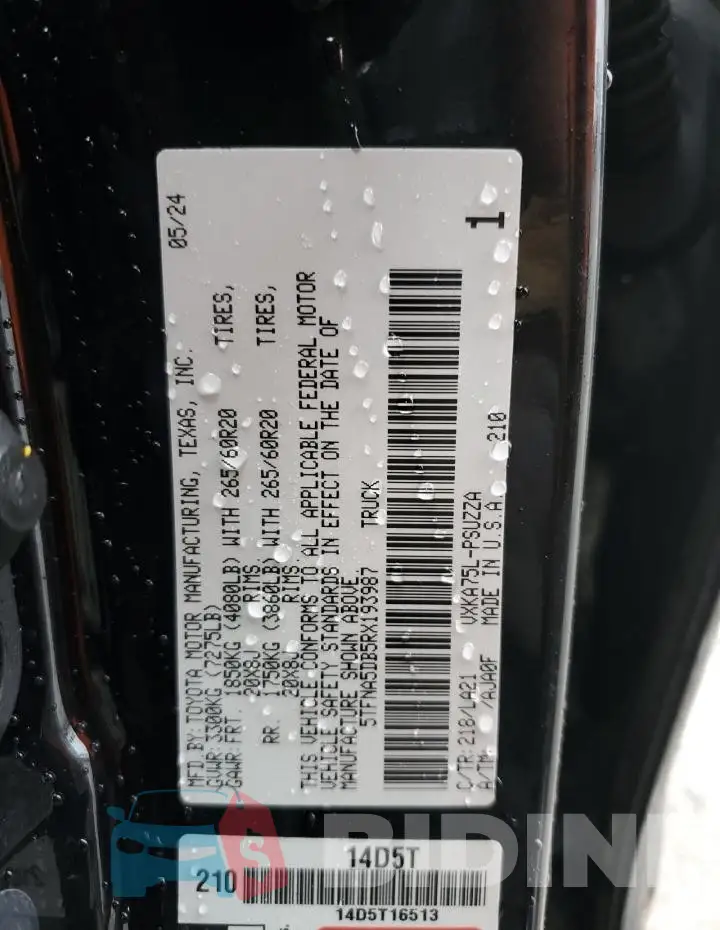 5TFNA5DB5RX193987 Photo# 13