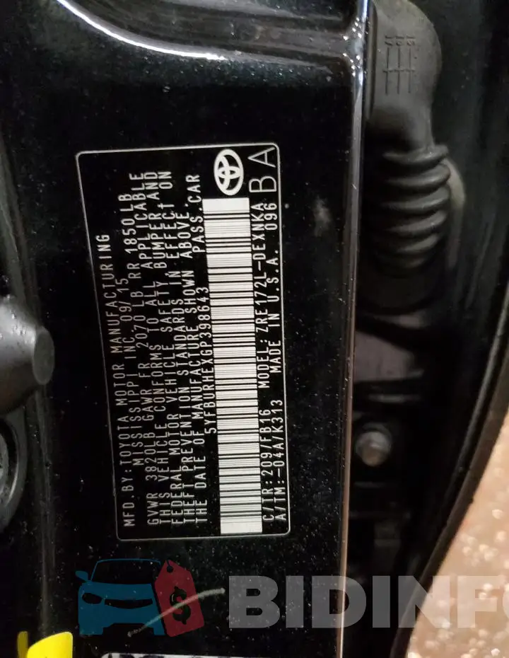 5YFBURHEXGP398643 Photo# 12
