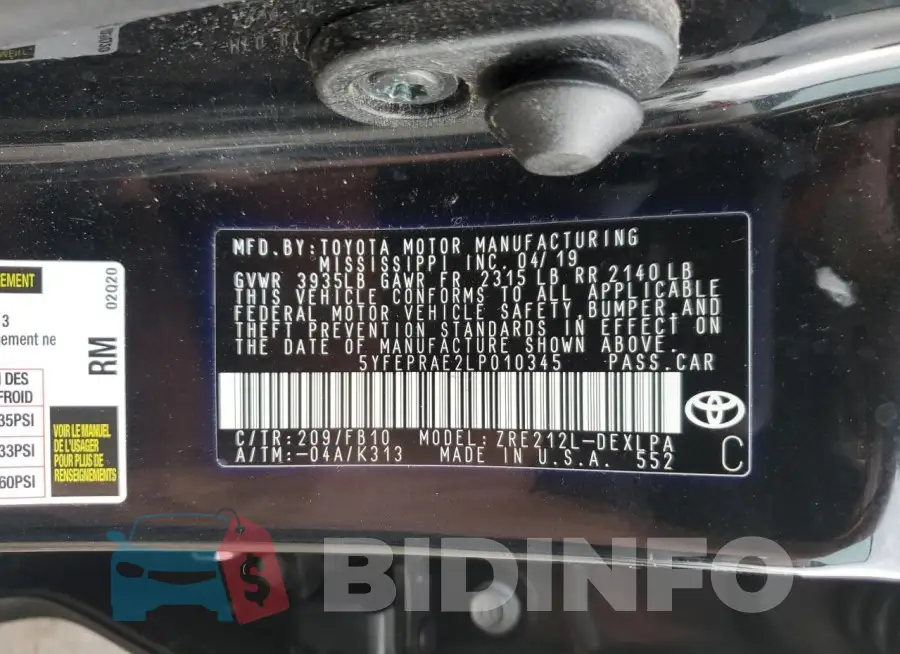 5YFEPRAE2LP010345 Photo# 12