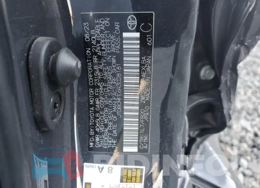 JTDBCMFE6R3028181 Photo# 12