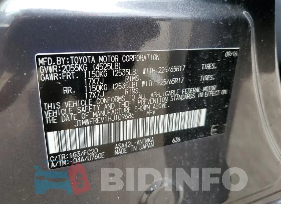 JTMWFREV1HJ109686 Photo# 14