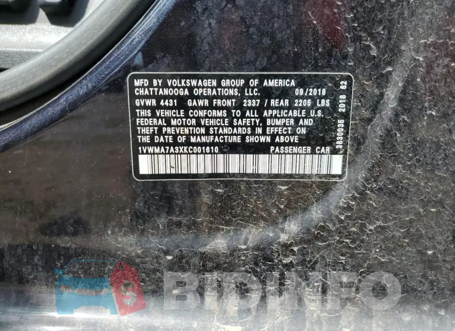 1VWMA7A3XKC001610 Photo# 12