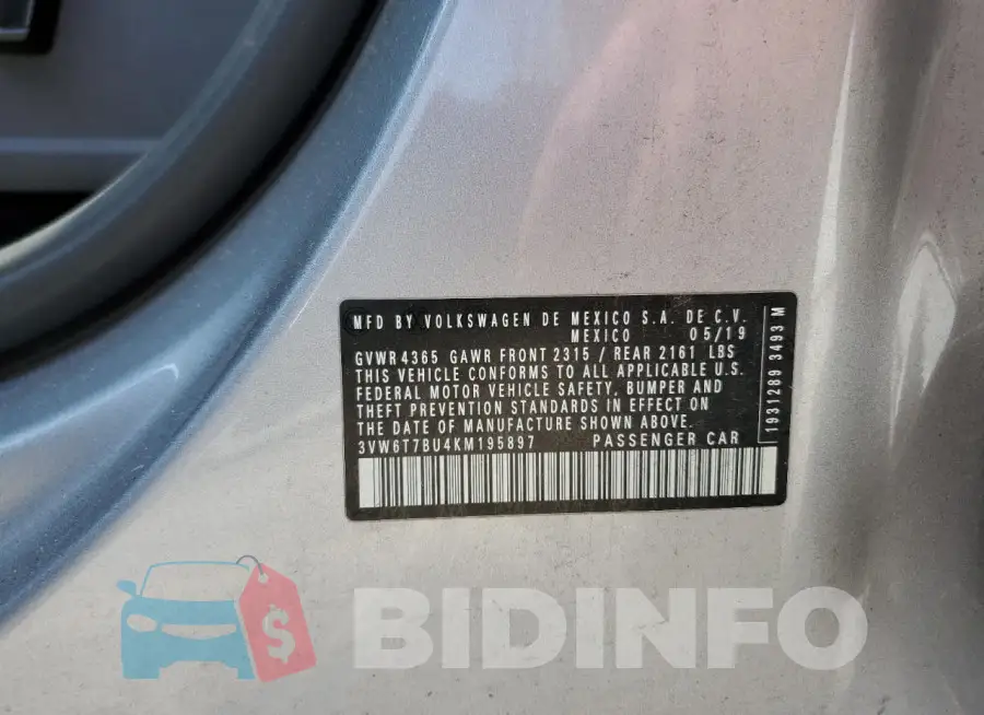 3VW6T7BU4KM195897 Photo# 12