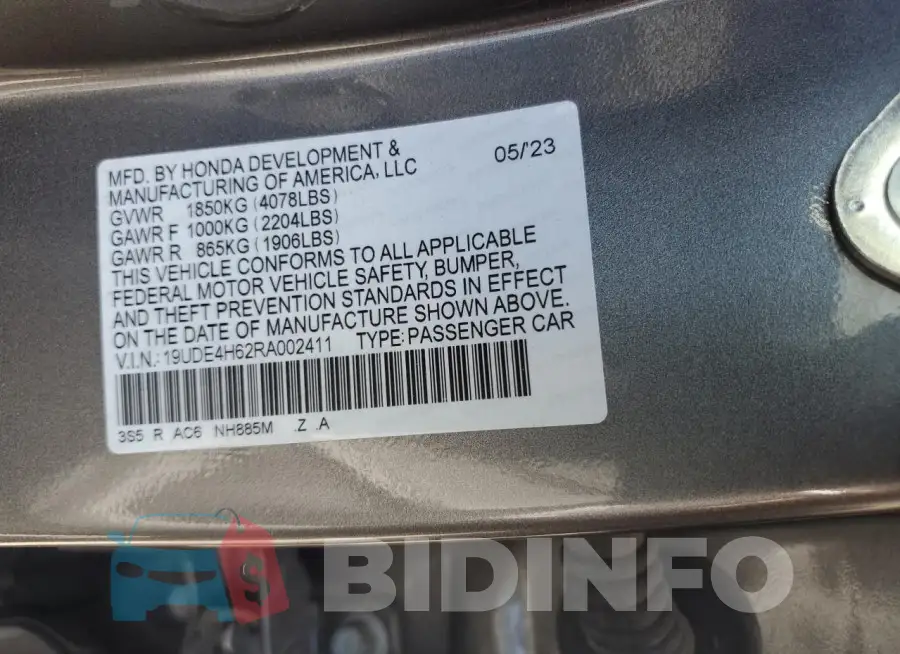 19UDE4H62RA002411 Photo# 12