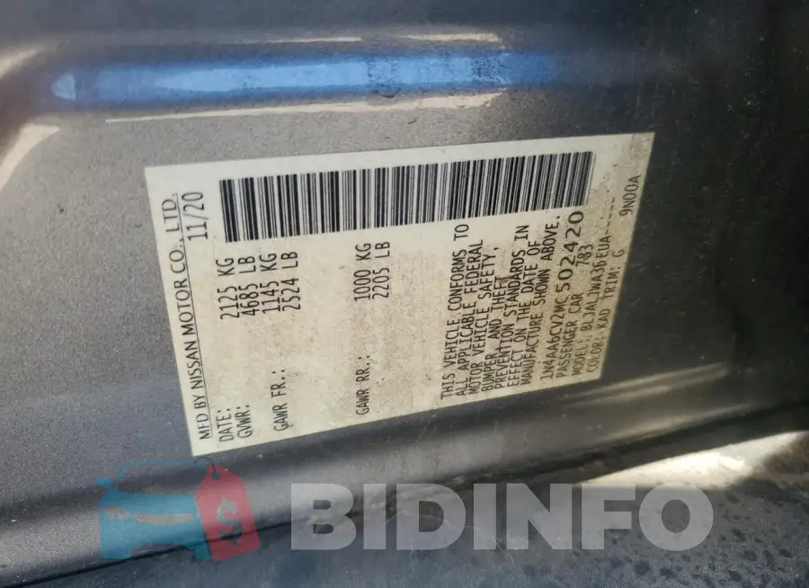 1N4AA6CV2MC502420 Photo# 12