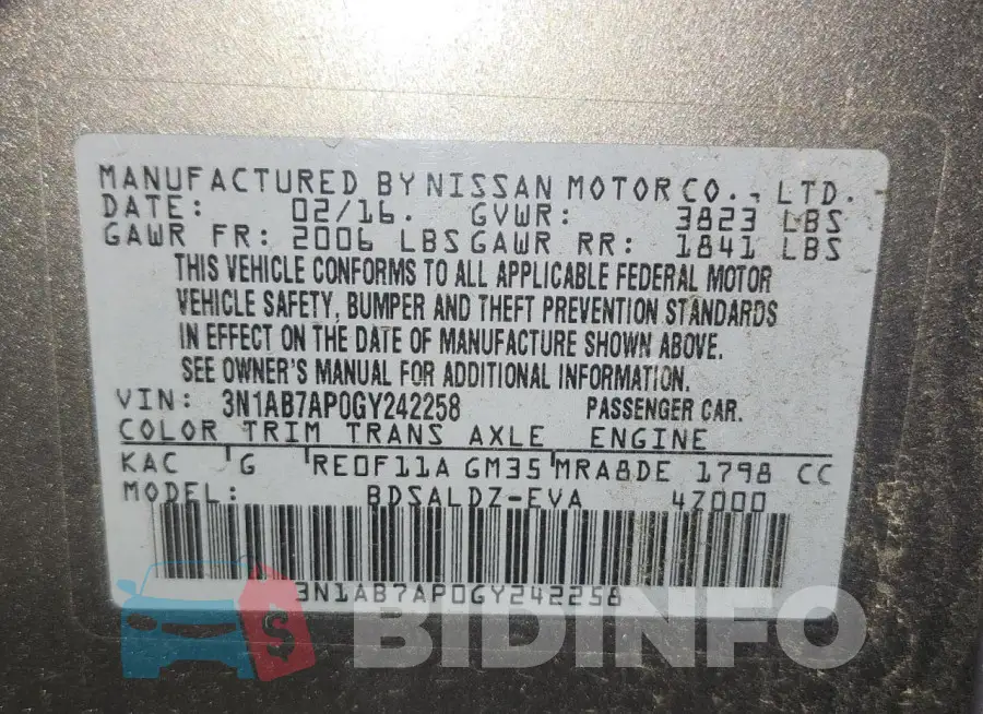 3N1AB7AP0GY242258 Photo# 12
