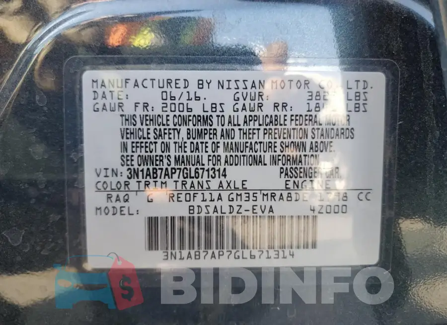 3N1AB7AP7GL671314 Photo# 12
