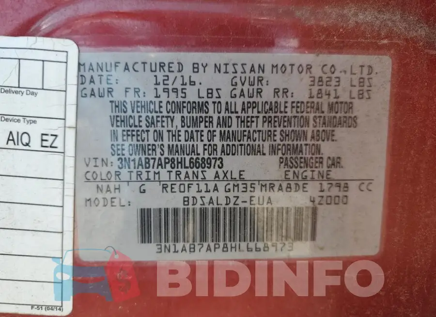 3N1AB7AP8HL668973 Photo# 13