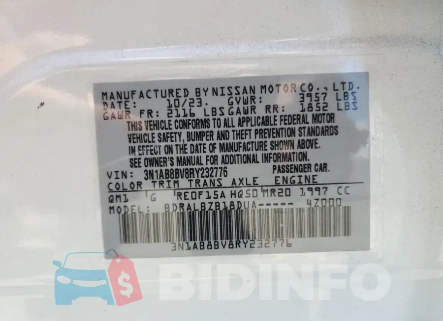 3N1AB8BV8RY232776 Photo# 12