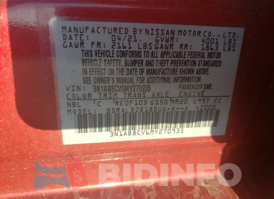 3N1AB8CV6MY270935 Photo# 12